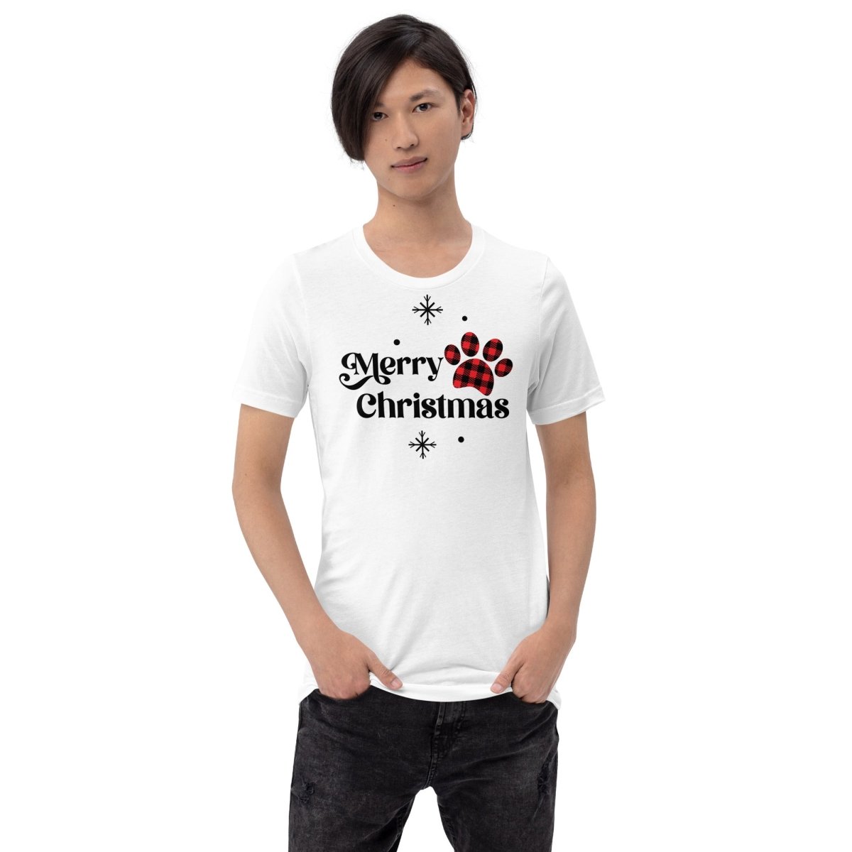 Merry Christmas Plaid Paw T-Shirt