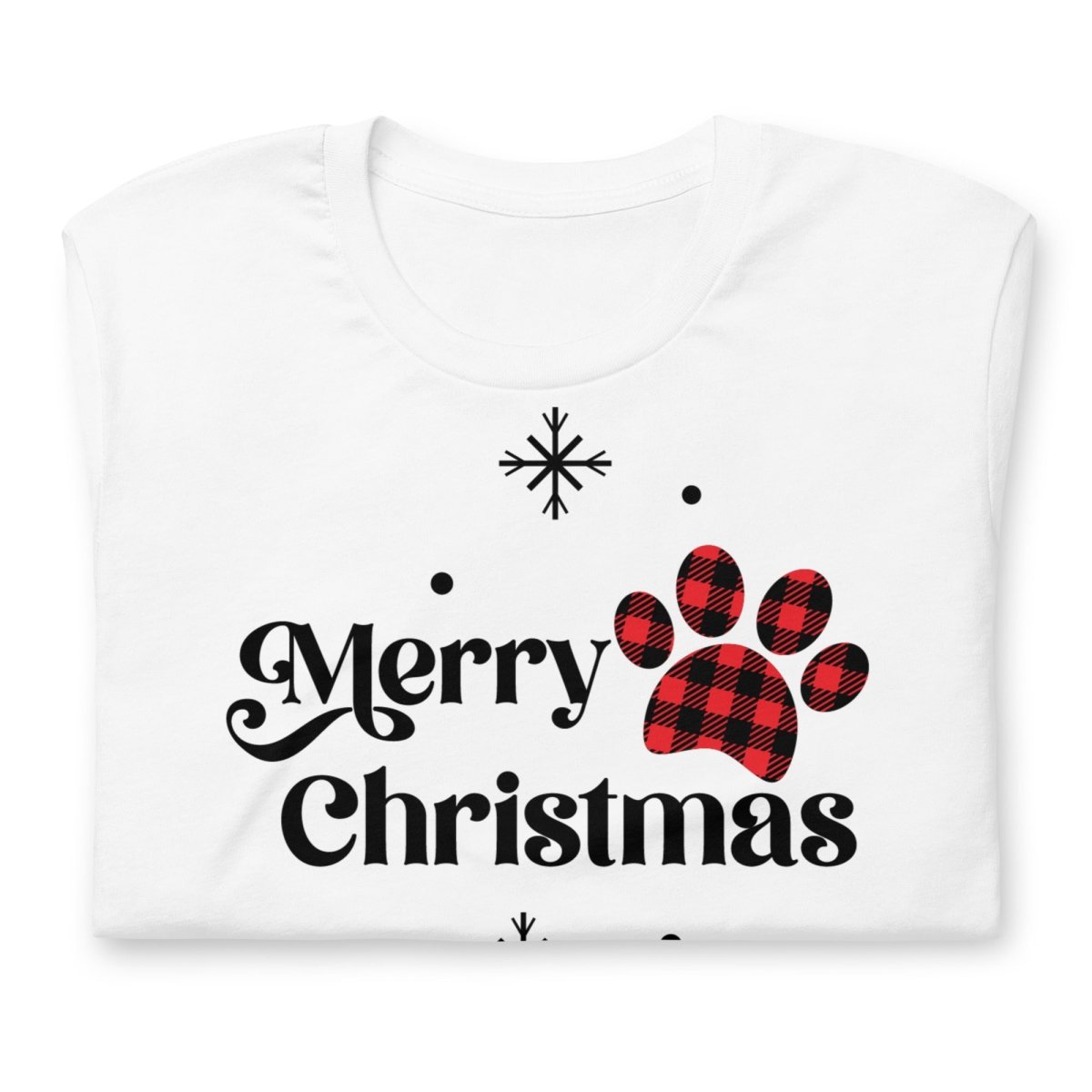 Merry Christmas Plaid Paw T-Shirt