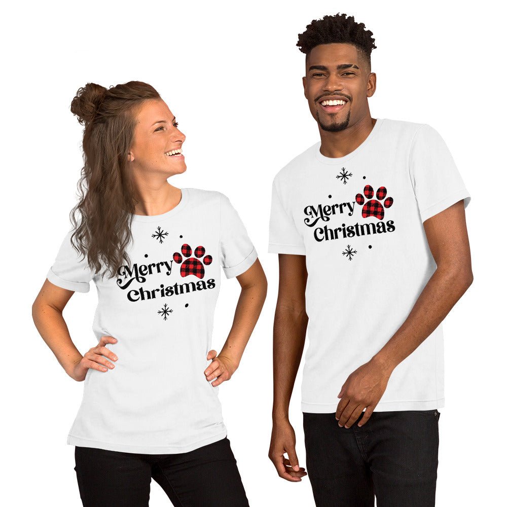 Merry Christmas Plaid Paw T-Shirt