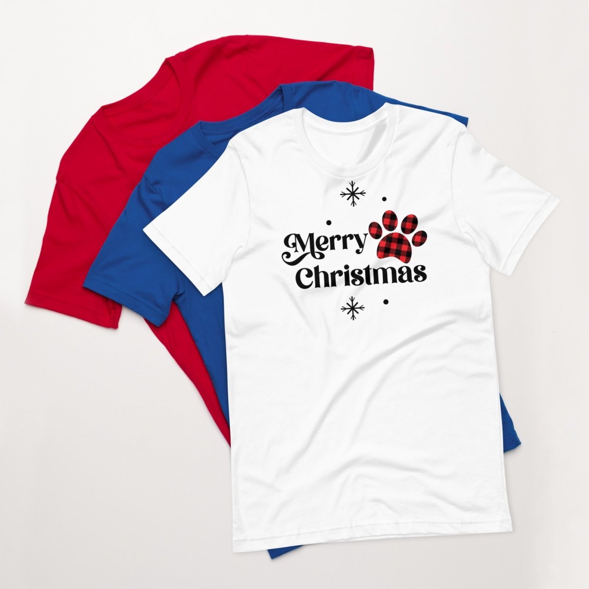 Merry Christmas Plaid Paw T-Shirt
