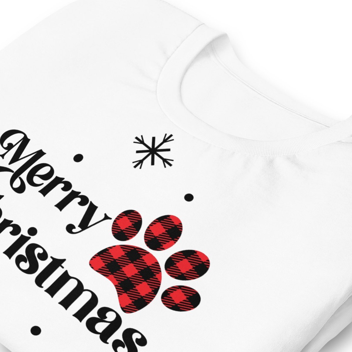 Merry Christmas Plaid Paw T-Shirt
