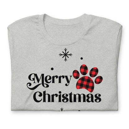 Merry Christmas Plaid Paw T-Shirt