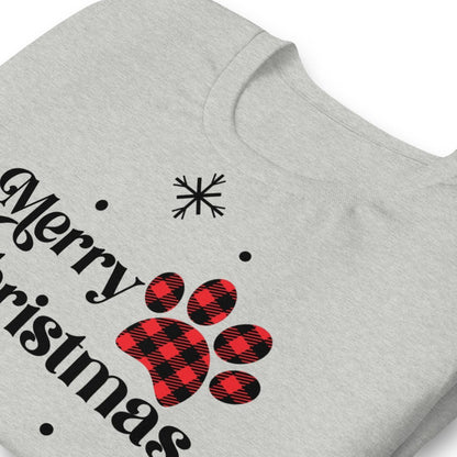 Merry Christmas Plaid Paw T-Shirt