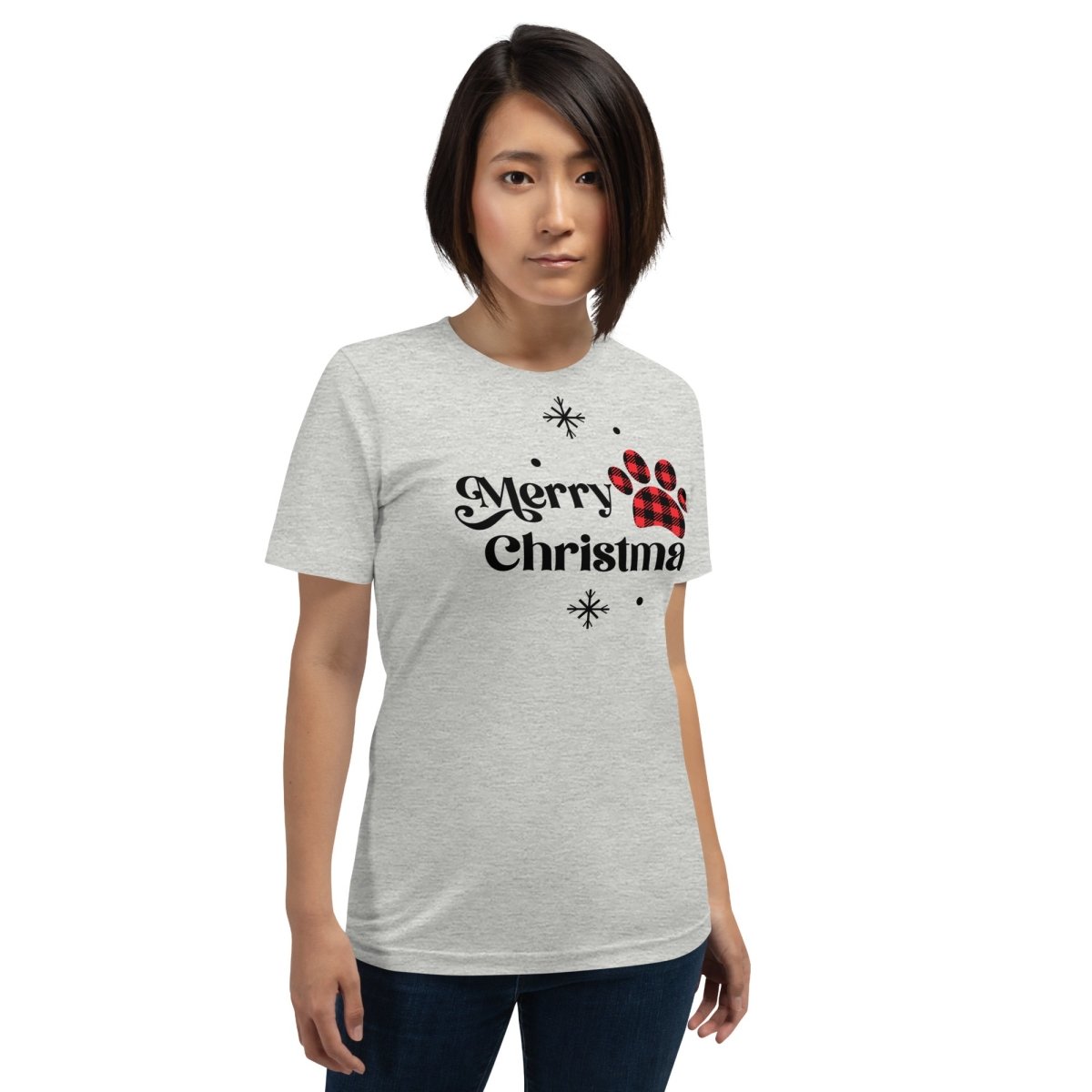 Merry Christmas Plaid Paw T-Shirt