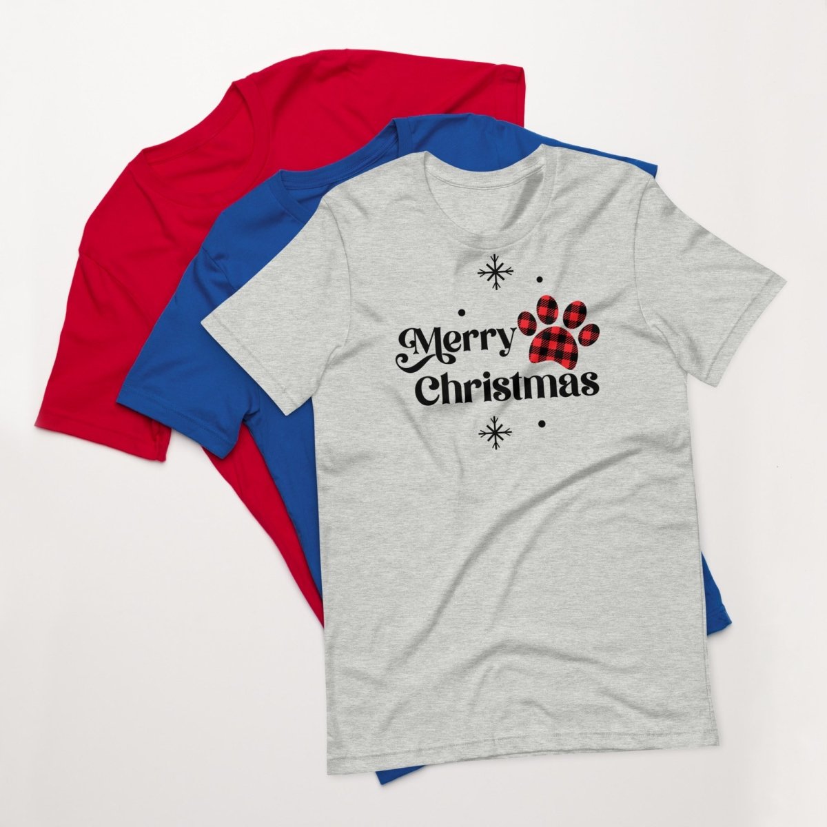 Merry Christmas Plaid Paw T-Shirt