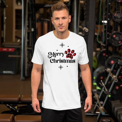 Merry Christmas Plaid Paw T-Shirt