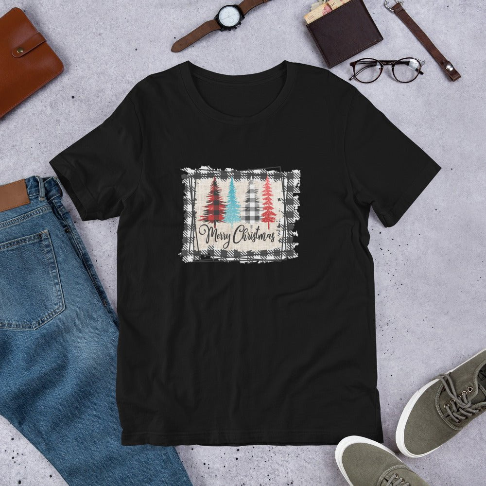 Merry Christmas Plaid Trees T-Shirt