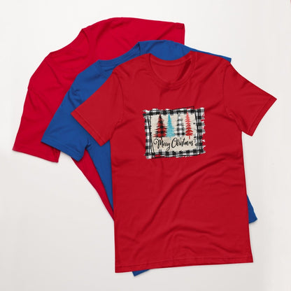 Merry Christmas Plaid Trees T-Shirt