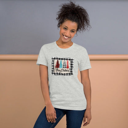 Merry Christmas Plaid Trees T-Shirt