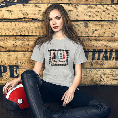 Merry Christmas Plaid Trees T-Shirt