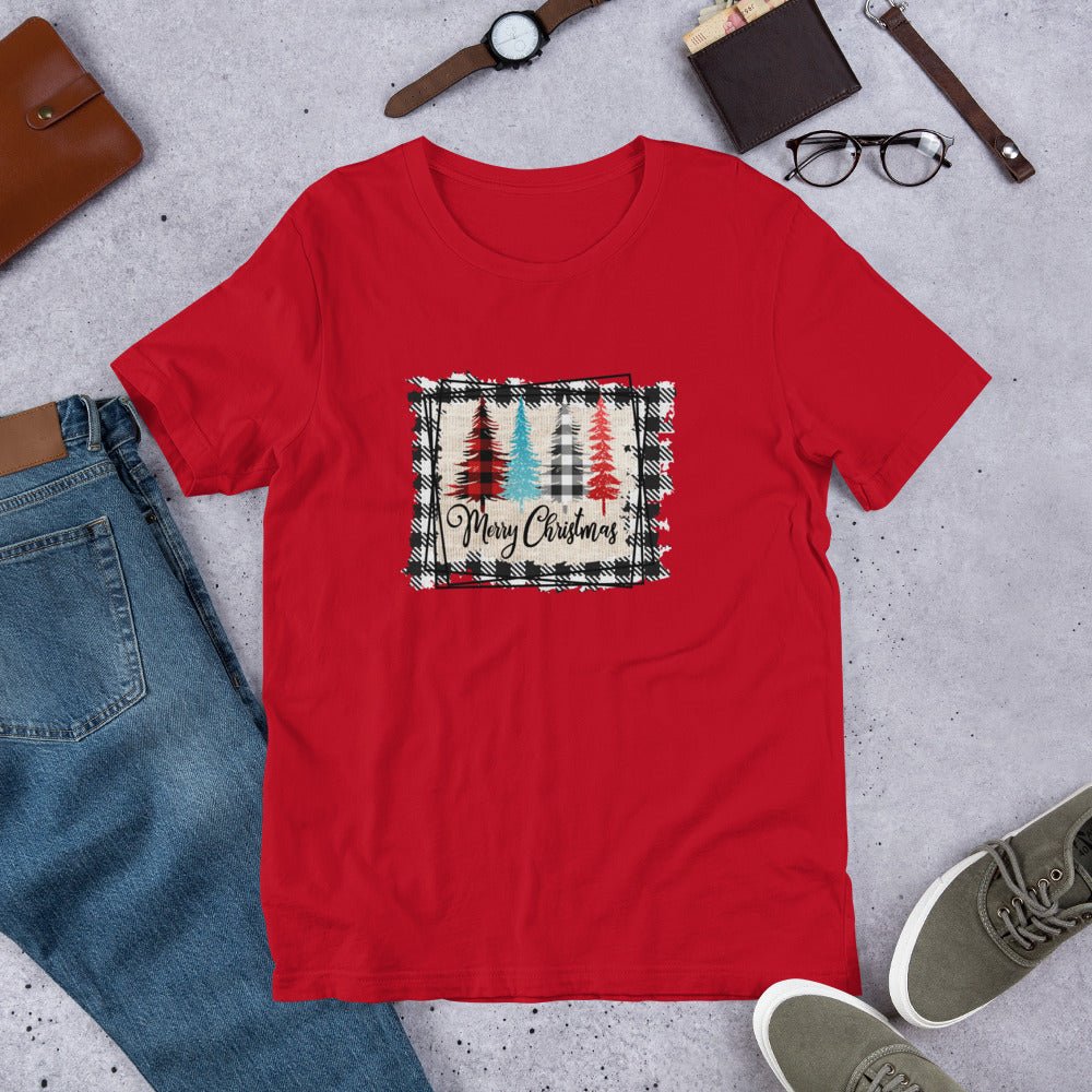 Merry Christmas Plaid Trees T-Shirt