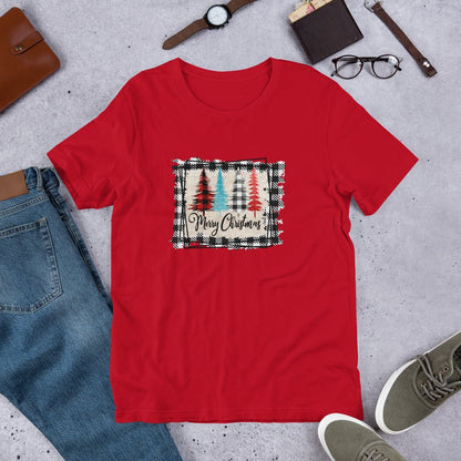 Merry Christmas Plaid Trees T-Shirt