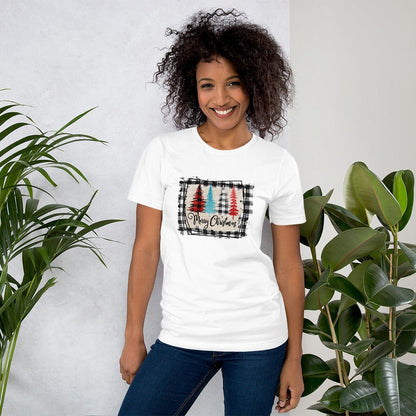 Merry Christmas Plaid Trees T-Shirt