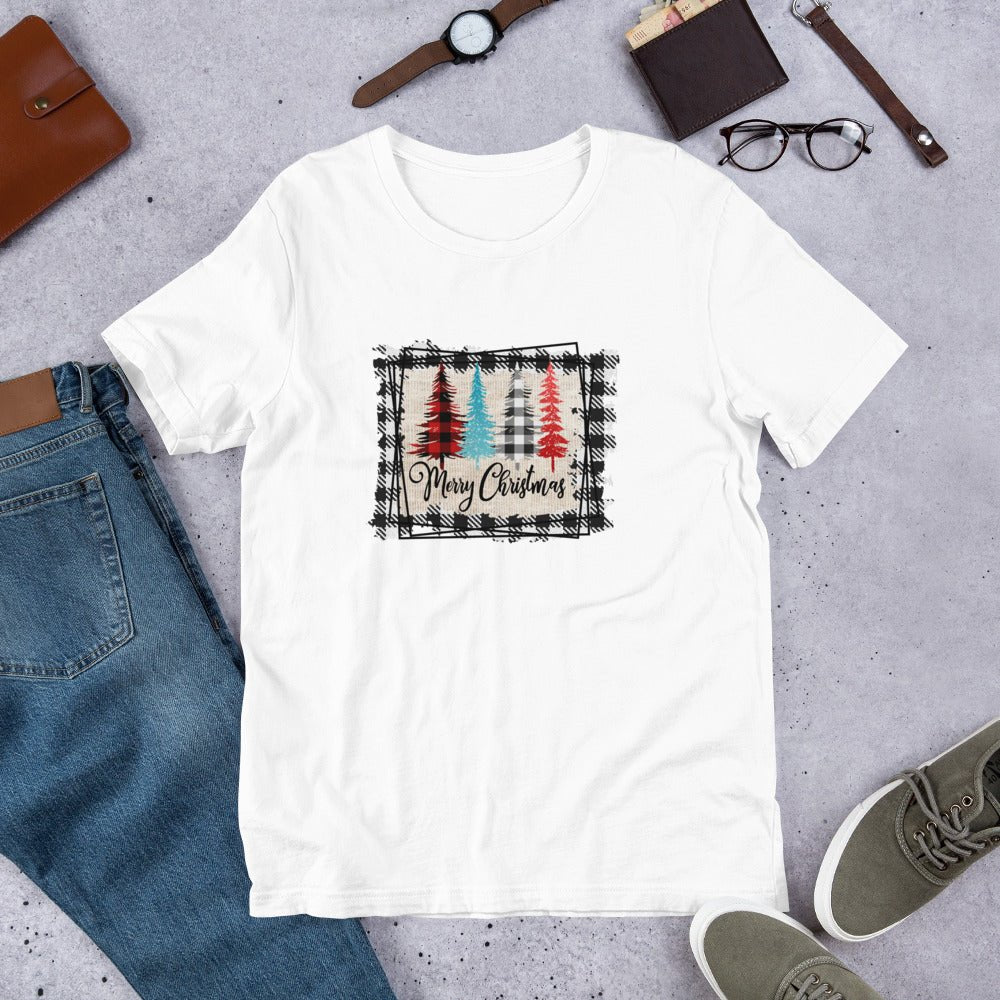 Merry Christmas Plaid Trees T-Shirt