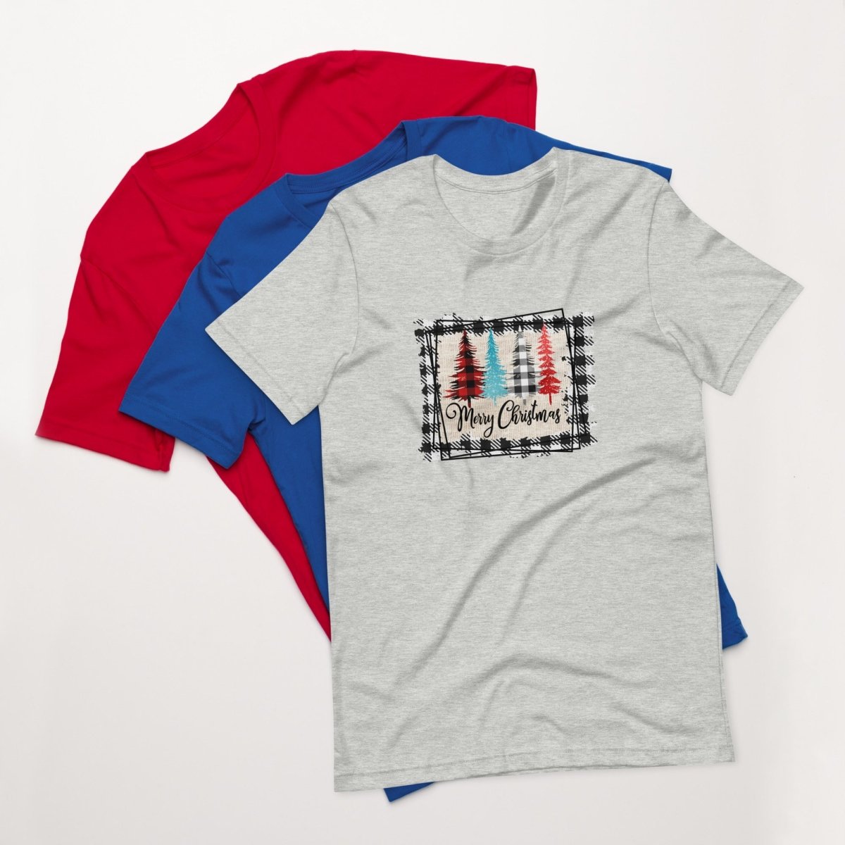 Merry Christmas Plaid Trees T-Shirt