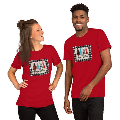 Merry Christmas Plaid Trees T-Shirt