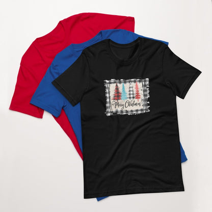Merry Christmas Plaid Trees T-Shirt