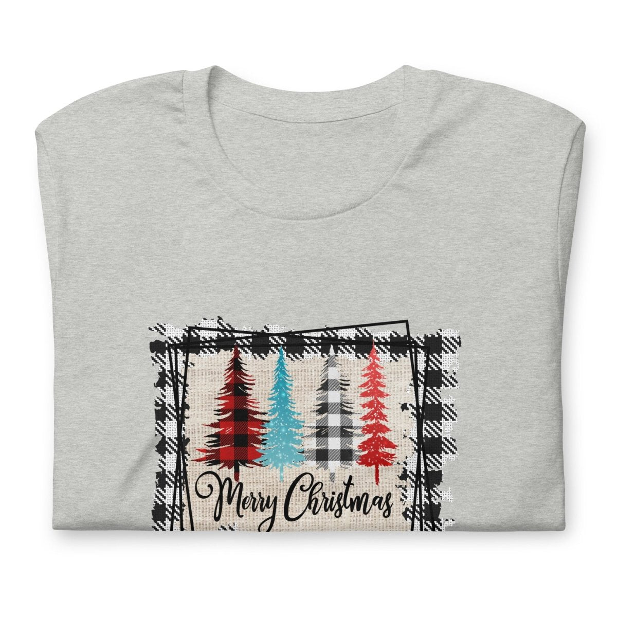 Merry Christmas Plaid Trees T-Shirt