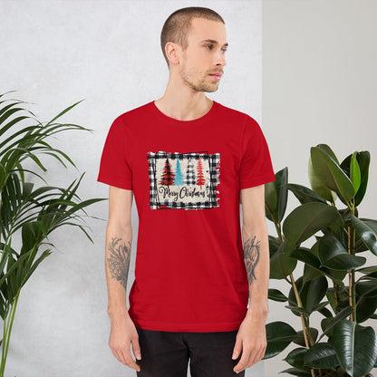 Merry Christmas Plaid Trees T-Shirt