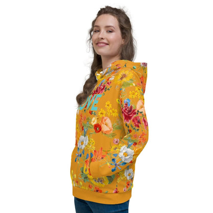Mustard Yellow Floral Dog Mom Hoodie