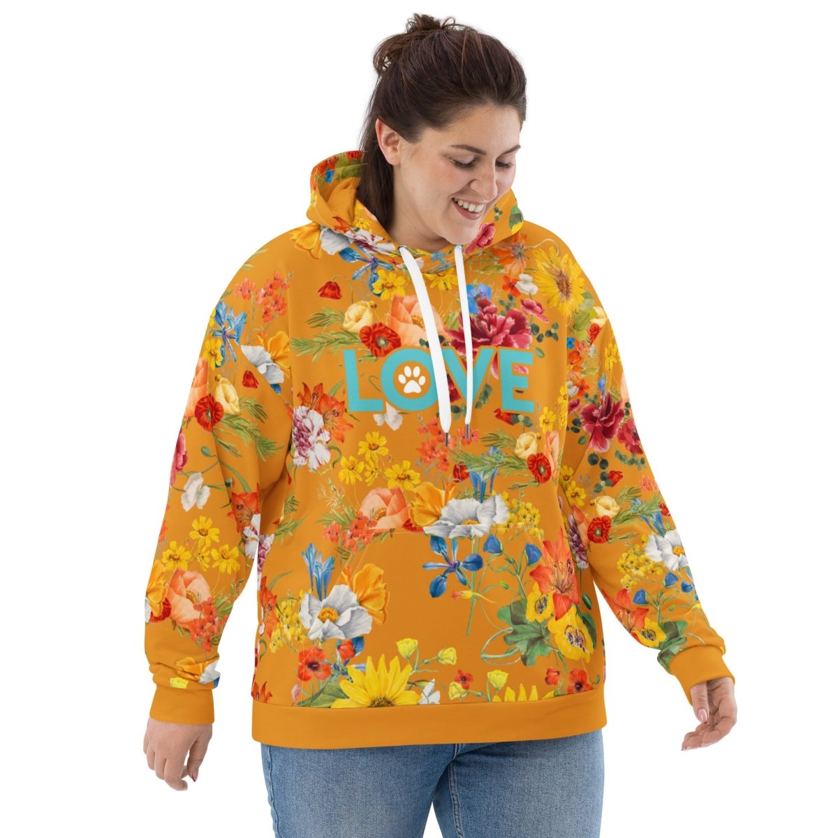 Mustard Yellow Floral Dog Mom Hoodie