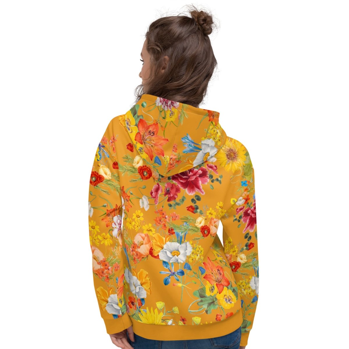 Mustard Yellow Floral Dog Mom Hoodie