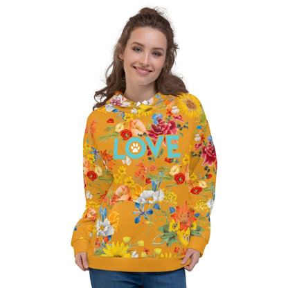 Mustard Yellow Floral Dog Mom Hoodie