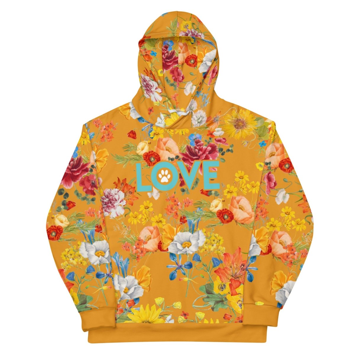 Mustard Yellow Floral Dog Mom Hoodie