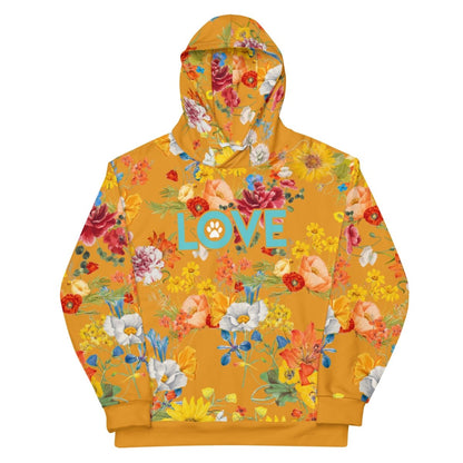 Mustard Yellow Floral Dog Mom Hoodie