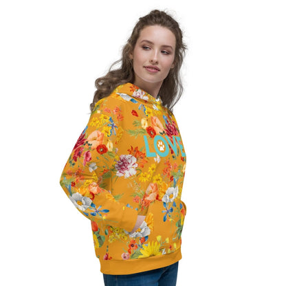 Mustard Yellow Floral Dog Mom Hoodie