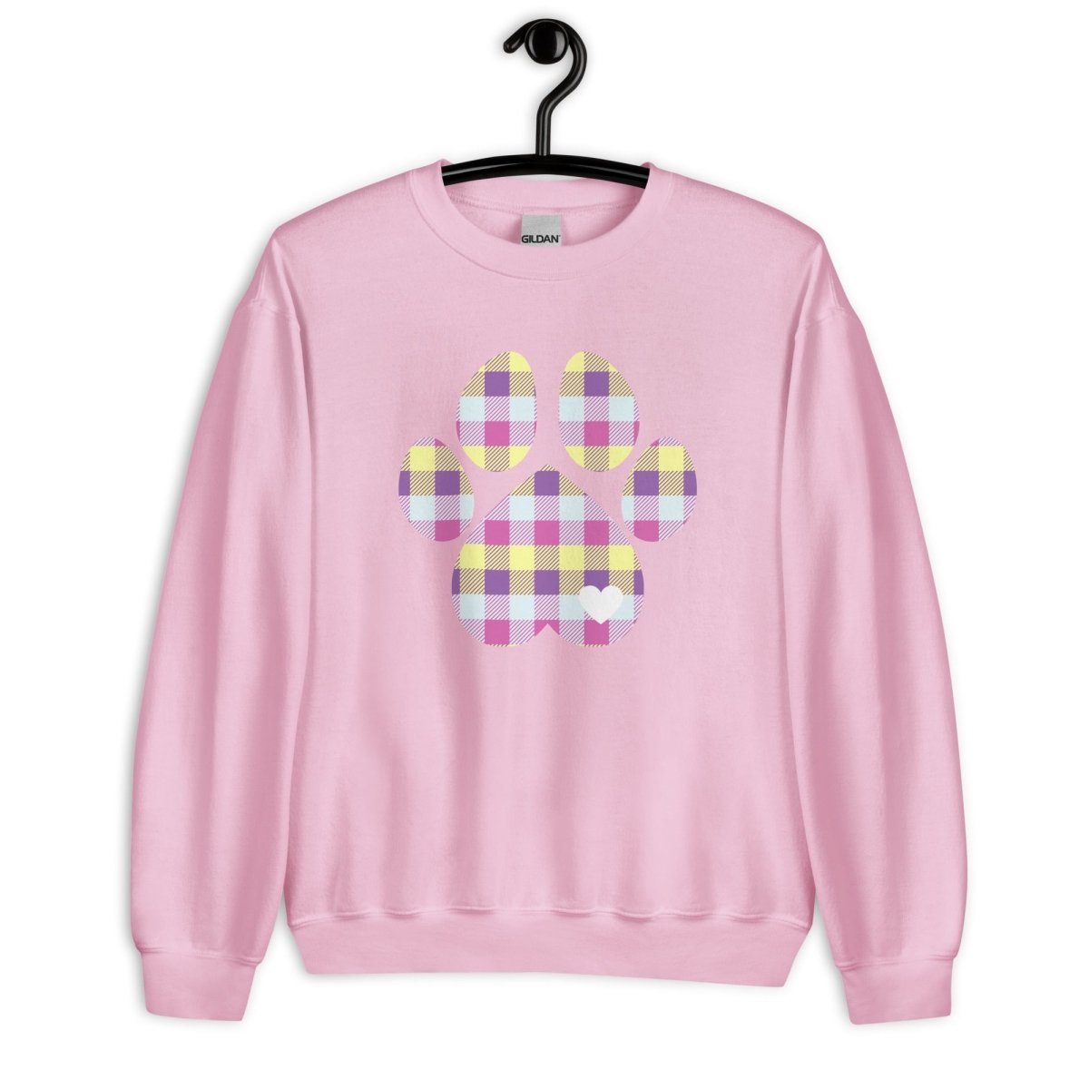 Pastel Plaid Dog Paw Sweatshirt