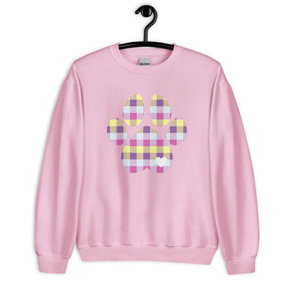 Pastel Plaid Dog Paw Sweatshirt