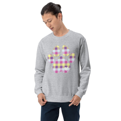 Pastel Plaid Dog Paw Sweatshirt