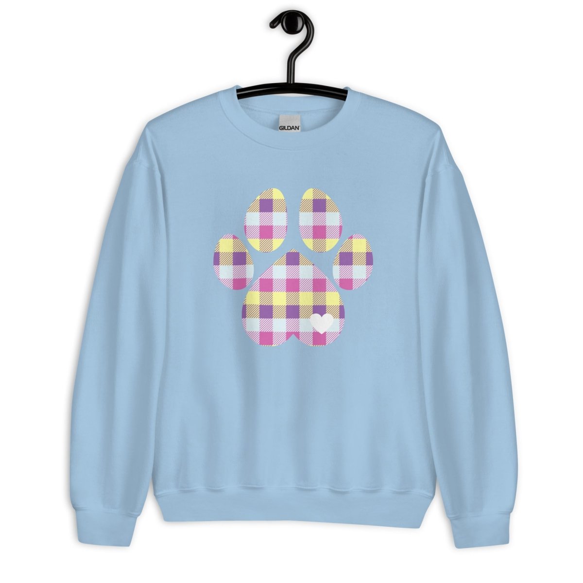 Pastel Plaid Dog Paw Sweatshirt