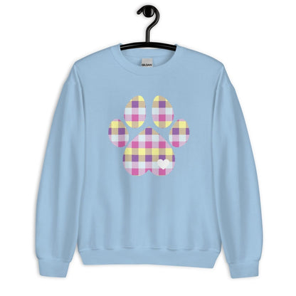 Pastel Plaid Dog Paw Sweatshirt