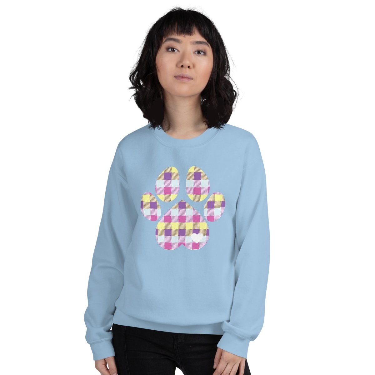 Pastel Plaid Dog Paw Sweatshirt