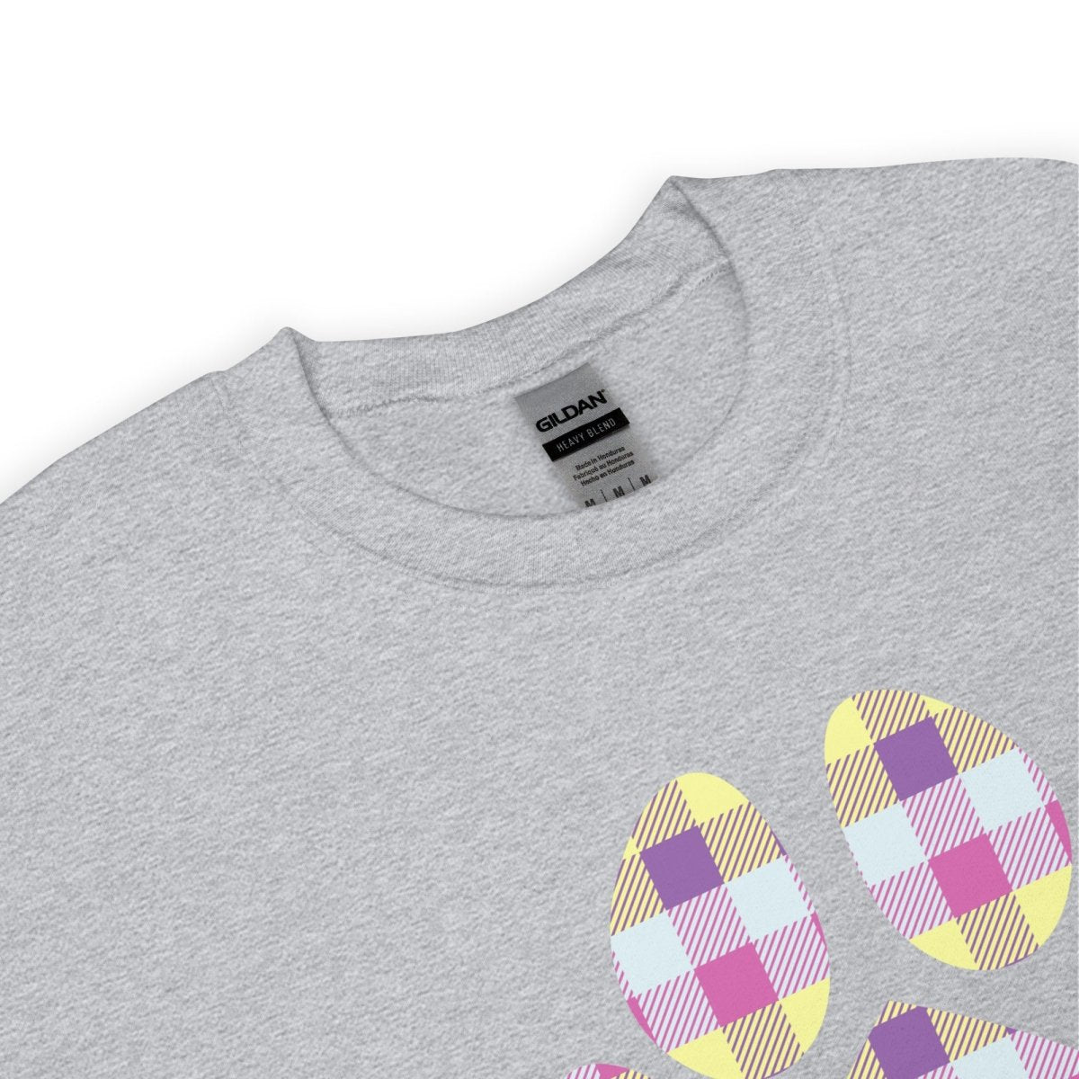 Pastel Plaid Dog Paw Sweatshirt