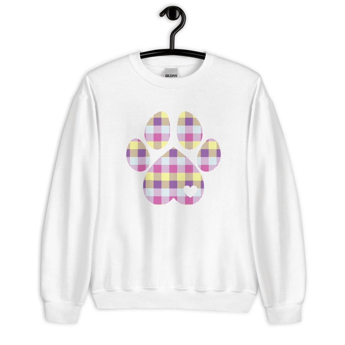 Pastel Plaid Dog Paw Sweatshirt