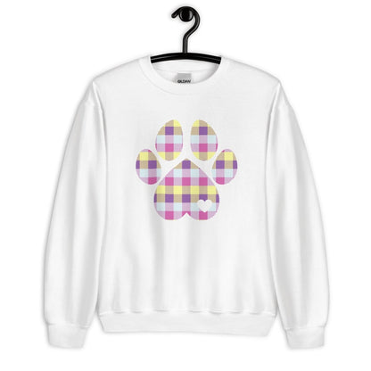Pastel Plaid Dog Paw Sweatshirt