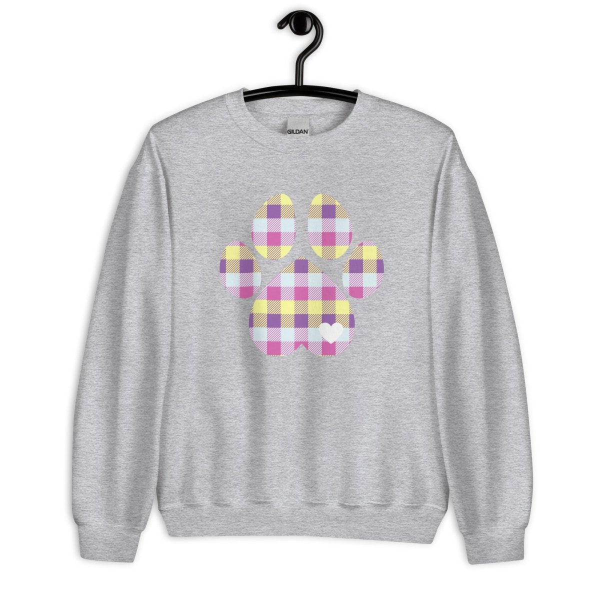 Pastel Plaid Dog Paw Sweatshirt