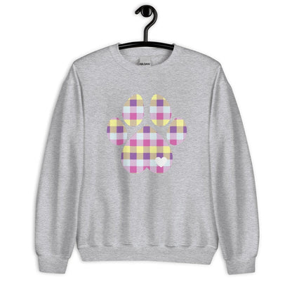 Pastel Plaid Dog Paw Sweatshirt