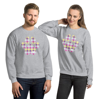 Pastel Plaid Dog Paw Sweatshirt
