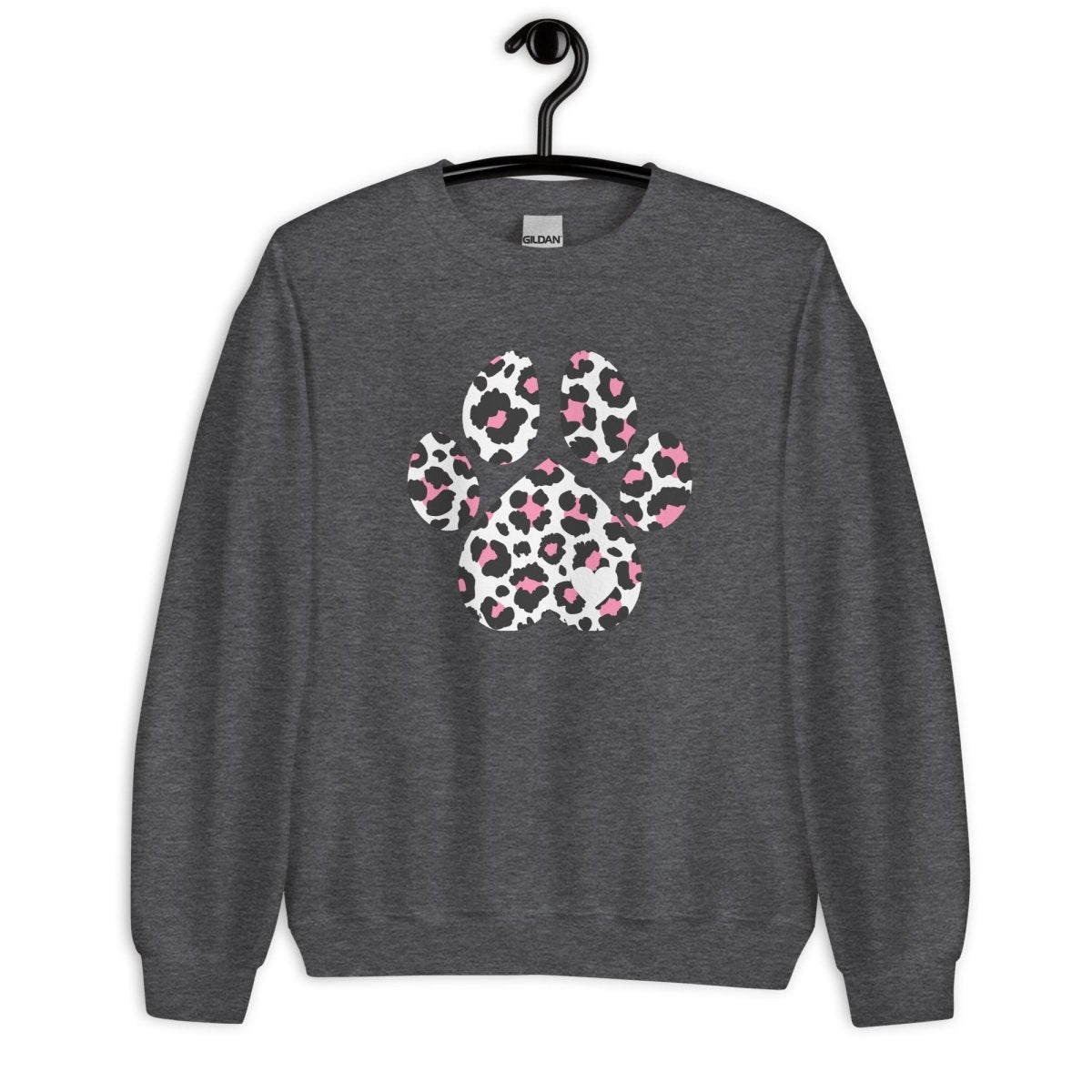 Pink and Black Leopard Print Dog Paw Sweatshirt