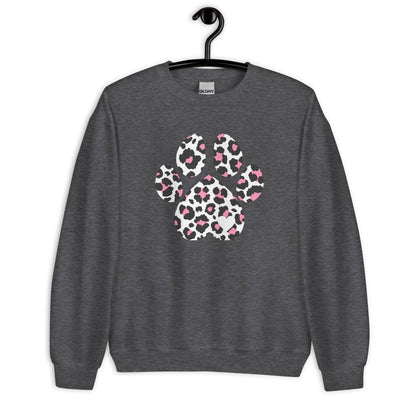 Pink and Black Leopard Print Dog Paw Sweatshirt