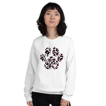 Pink and Black Leopard Print Dog Paw Sweatshirt