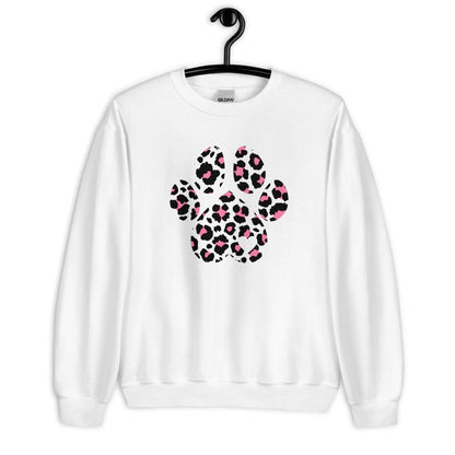 Pink and Black Leopard Print Dog Paw Sweatshirt