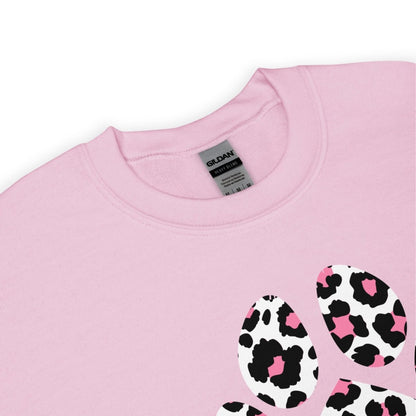 Pink and Black Leopard Print Dog Paw Sweatshirt