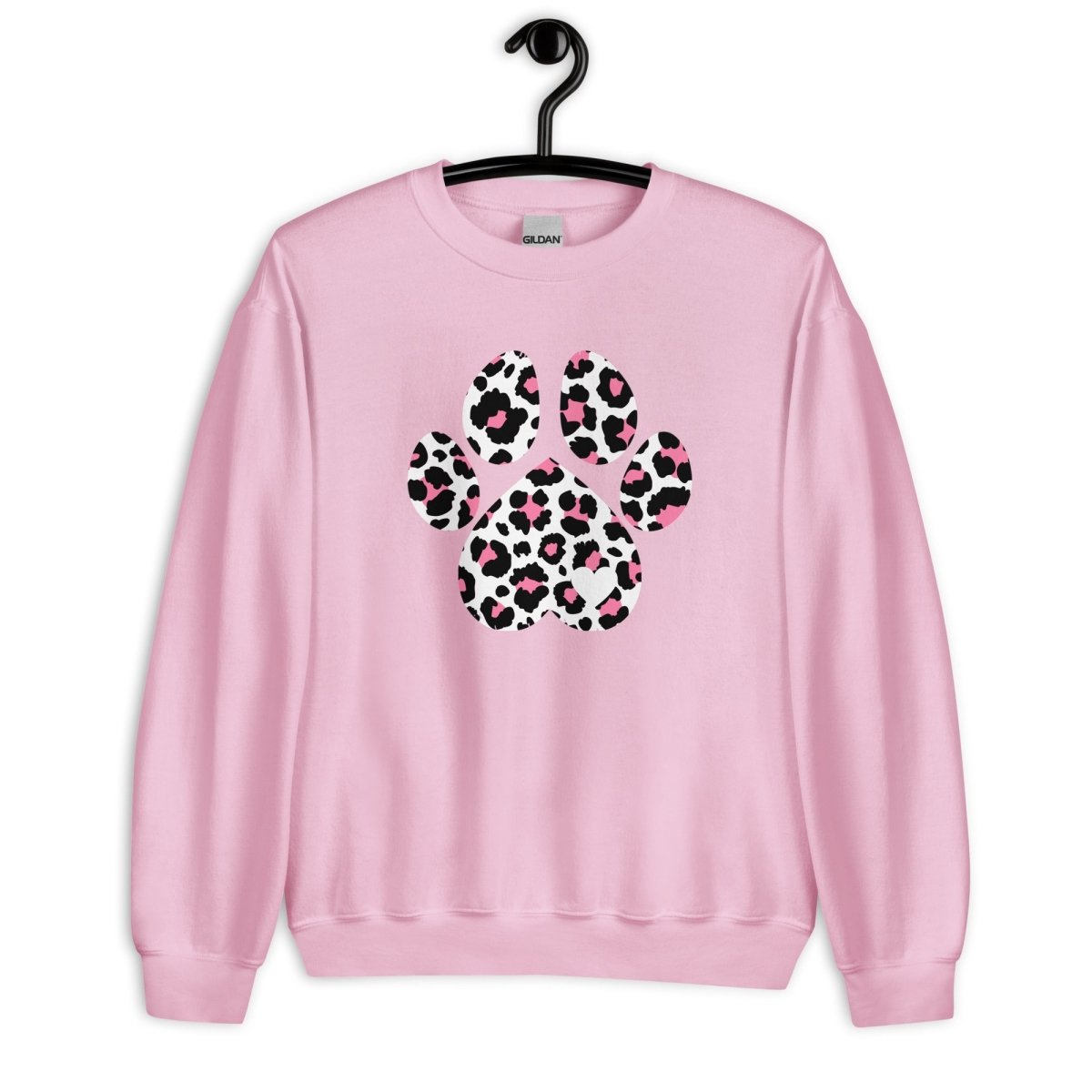 Pink and Black Leopard Print Dog Paw Sweatshirt