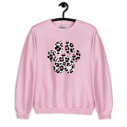 Pink and Black Leopard Print Dog Paw Sweatshirt