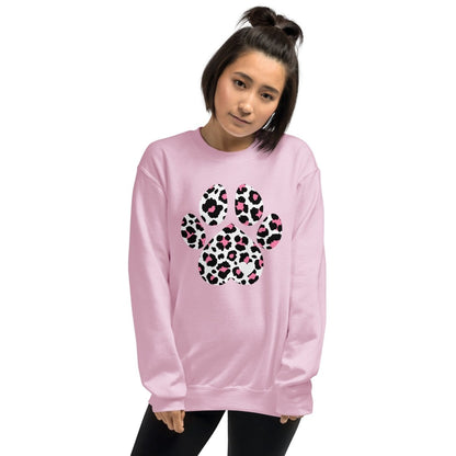 Pink and Black Leopard Print Dog Paw Sweatshirt